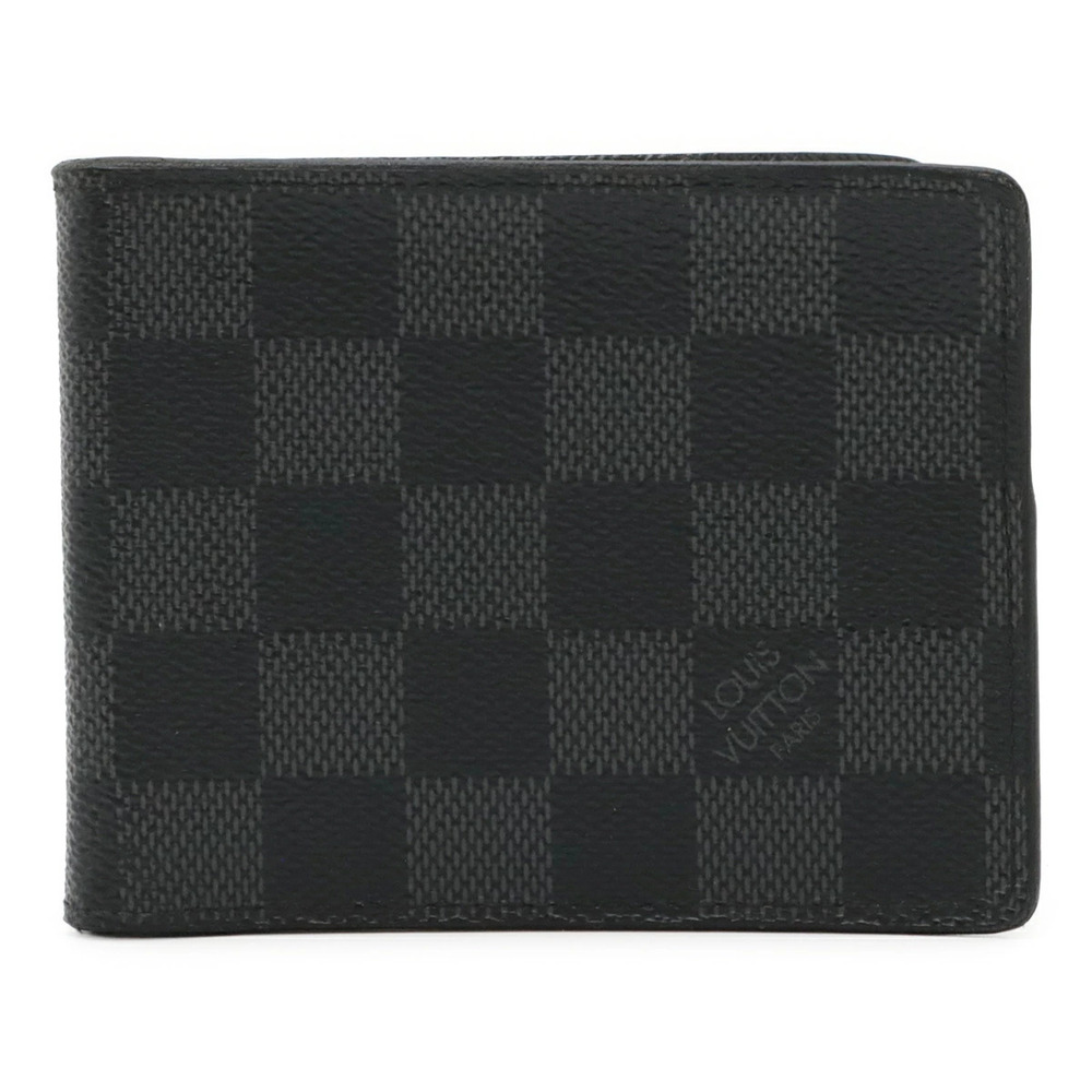 LOUIS VUITTON Damier Graphite Black Portefeuille Pince Bi fold Wallet Money Clip